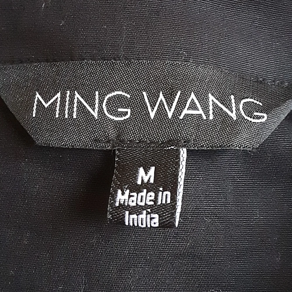Ming Wang Black Sleeveless Zip Front Cotton Blend Top - Picture 5 of 7